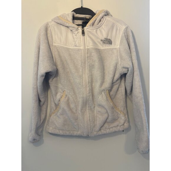 The North Face Womens Furry Fleece Hoodie Full-Zip Jacket‎ Size Small White - Picture 1 of 10
